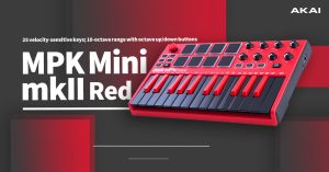 عکس از میدی کنترلر آکایی AKAI MPK Mini MKII RED کارکرده