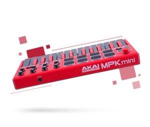 عکس از میدی کنترلر آکایی AKAI MPK Mini MKII RED کارکرده ژاپنی