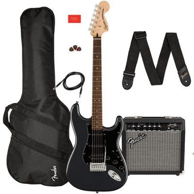 پکیج گیتار الکتریک فندر Fender SQUIER AFFINITY STRATOCASTER HSS PACK Charcoal Frost Metallic آکبند 3