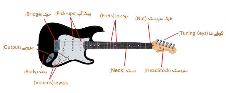 آناتومی یک گیتار الکتریک